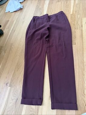 Ann Taylor Straight Leg Pants in Deep Plum
